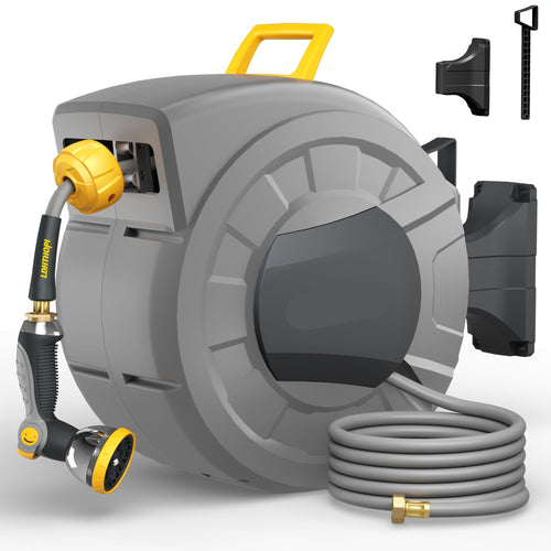 65/84/100/115/130FT X 1/2" Retractable Garden Hose Reel